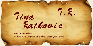 Tina Ratković vizit kartica